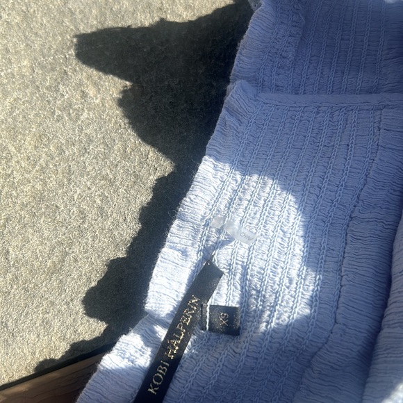 Kobi Halperin Off the Shoulder Lace Baby Blue Blouse - Picture 5 of 5